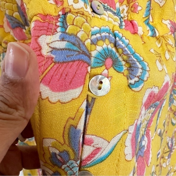 NWT Nanette Lepore Women's Sleeveless Yellow Floral Tiered Midi SunDress sz 14 - Picture 15 of 15